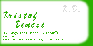 kristof dencsi business card